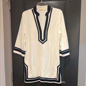 Tory Burch White and Navy Tunic
